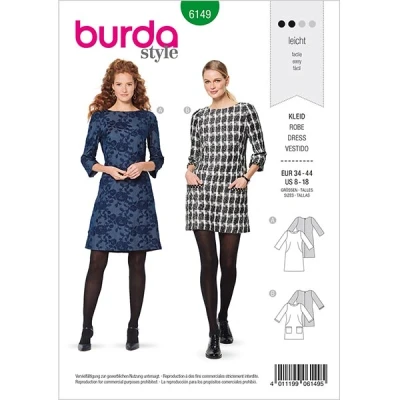 Abbildung von Kleid Burda 6149 34 44