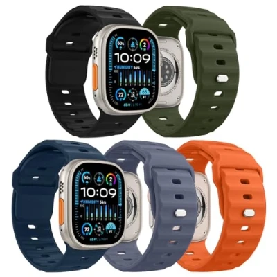 Abbildung von MoKo 5Stück Ozean Armbänder Kompatibel mit Apple Watch Ultra 2 Armband 49mm 46mm 45mm 44mm 42mm für Herren Damen,Wasserdicht Silikon Sport iWatch Serie 10 9 8 7 6 5 4 3 SE 2,Bunt D