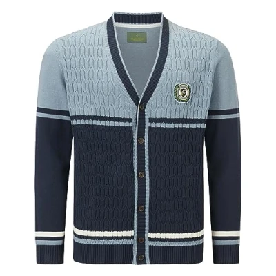Abbildung von Charles Colby Strickjacke, Herren, Größe: 3XL, Blau gestreift