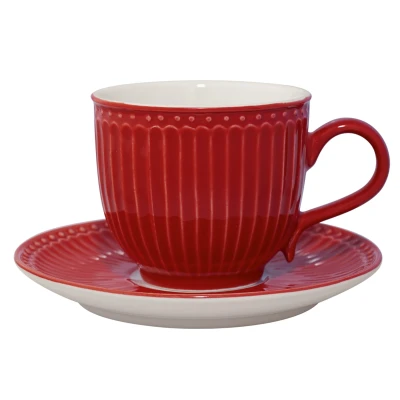Abbildung von Greengate Alice Tasse mit Untertasse red 8,5 cm