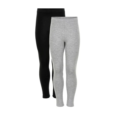 Abbildung von Minymo Basic 2PACK Leggings Hosen für Kinder, Größe: 128, Black