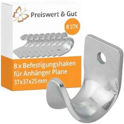 Abbildung von 8 Zurrösen Haken PKW Anhänger für Spanngurten Gummiseile Planenhaken Befestigung