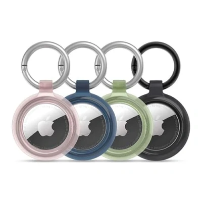 Abbildung von OtterBox AirTags Clear Case für AirTag, stoßfeste, sturzsichere, robuste, dünne Schutzhülle Apple AirTags, 4 Packung, inklusive Karabiner, Ocean Life
