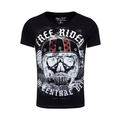 Abbildung von Key Largo T Shirt für Herren Moustache Skull Totenkopf Print Motiv vintage Look MT00206