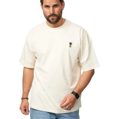 Abbildung von SOULSTAR T Shirt mit Stickerei Herren Oversize Fit Kurzarm Rundhals Ausschnitt