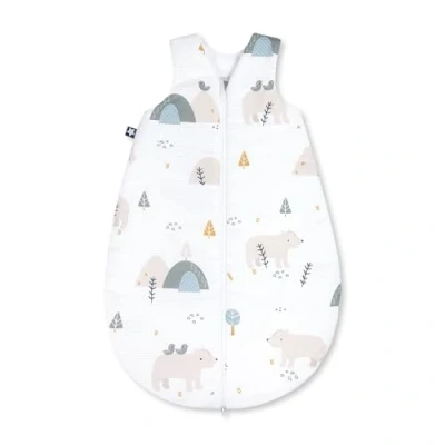 Abbildung von Julius Zöllner Baby Ganzjahresschlafsack aus 100% Baumwolle, Größe 70, 6 12 Monate, Standard 100 by OEKO TEX, made in Germany, Mountain Bear