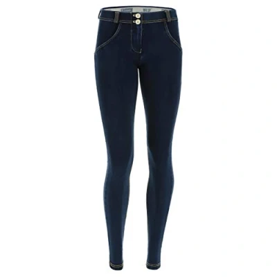 Abbildung von FREDDY Damen Wrup1rc002 Leggings, Dunkle Jeans mit gelben Nähten, Medium