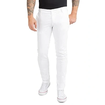 Abbildung von Indumentum Herren Chino Hose Slim Fit Chinohose Herrenhose Baumwolle Designer Chinos Business Stretch Männer IS 305 Weiß W30 L30