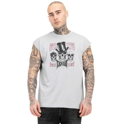 Abbildung von Tapout Skull Tshirt print, Herren, Größe: 3XL, Grey black red