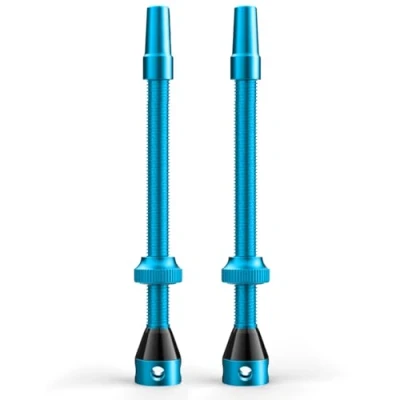 Abbildung von Shredr. Tubeless Ventile Set Presta Für Schlauchlos Reifen Superleichtes Alu, bunt eloxiert, französisches Ventil Normale Felgen (hellblau, 80)