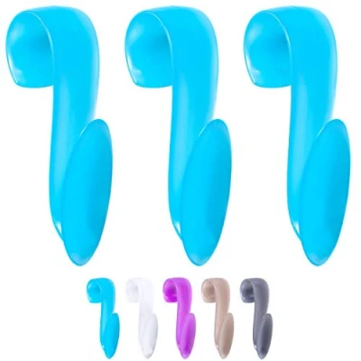 Abbildung von WELLGRO 3X Rundheizkörperhaken Top Qualität Made IN Germany Haken für Handtuch Heizkörperhaken Handtuchhaken Farbe wählbar, Farbe:Türkis