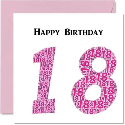 Abbildung von Stuff4 Shapecloud lustige Geburtstagskarte zum 18. Geburtstag für Frau, Sohn, Tochter, Bruder, Schwester, Enkel, Enkelin, Nichte, Neffe, Cousin, 145 x mm,