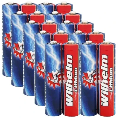Abbildung von 20 Wilhelm Lithium AAA/Mikro Batterien im Shrink LR03, FR03, L92