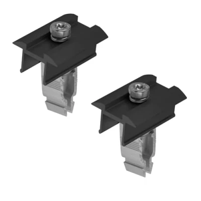 Abbildung von Avoltik Solarmodul Halterung 2x Mittelklemme mit Aluminiumlegierung für Höhe 30mm 45mm I Befestigung PV Anlagen Korrosionsbeständig EASY CLICK SYSTEM schwarz
