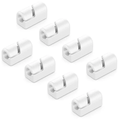 Abbildung von deleyCON 8x Kabelhalter Selbstklebend Kabelclips Haushalt Büro Kabelzubehör