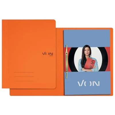 Abbildung von VON Leitz 10er Pack Schnellhefter A4, Karton, Mit Heftmechanik, Für 250 Blatt, Soft Cover, Schule, Studium &amp; Haushalt, Orange, 30130045