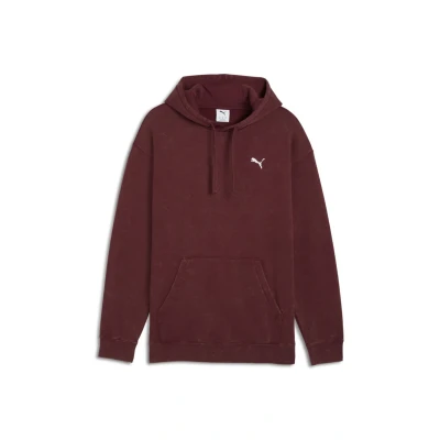 Abbildung von Puma Essentials Elevated Relaxed Wash Hoodie Herren Mit Print Ruby Shimmer Größe: XXL