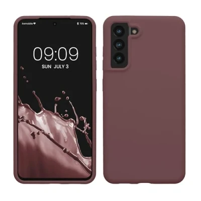 Abbildung von kwmobile Hülle kompatibel mit Samsung Galaxy S21 FE Silikon Handy Case Handyhülle weiche Oberfläche kabelloses Laden Grape
