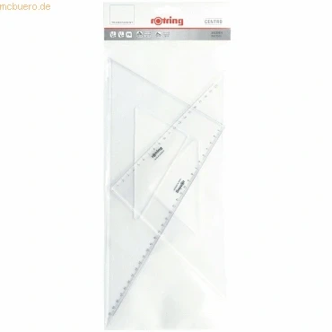 Abbildung von Rotring S0237870 Zeichendreieck, 2er Satz, 30 cm, glasklar