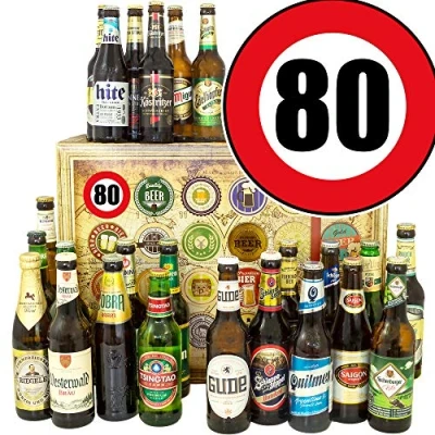 Abbildung von Geschenk 80. / 24 x Bier Welt und DE/Geschenke Geburtstag Mann/Adventskalender 2024 2025 Männer