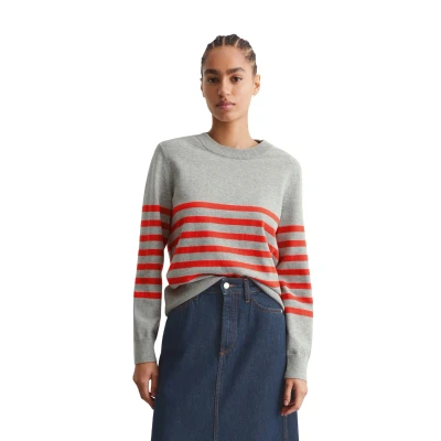 Abbildung von Marc O&#039;Polo Denim LONG Sleeve CREW NECK Strickpullover, Damen, Größe: Large, Dark orange
