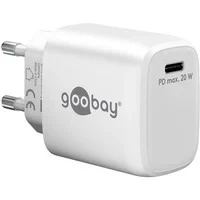 Abbildung von goobay 65406 USB C PD (Power Delivery) Schnellladegerät 20W mit GaN Technologie, Ladegerät/Netzteil/Charger für Typ Geräte/iPhone/iPad/Samsung Galaxy, Weiß