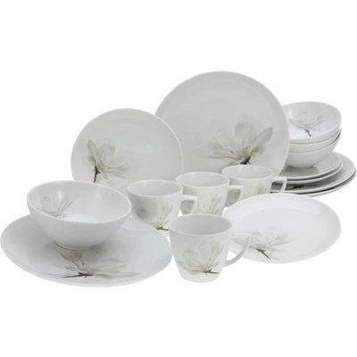 Abbildung von CreaTable Kombiservice &quot;Home Magnolie&quot;, (Set, 16 tlg.), Dekor mit Magnolienblüte