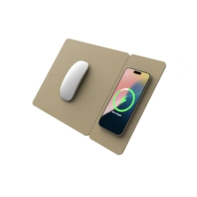 Abbildung von Pout HANDS3 Split Abnehmbares Mauspad, 15 W, für iPhone XS Max/XR/X/XS/8/8 Plus/SE2 2020, Samsung Galaxy S10/S9/S8 Plus Note 9/8, Airpods Pro/2 und 1 (Creme Latte)