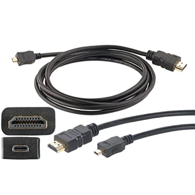 Abbildung von auvisio Micro HDMI Adapter: High Speed Adapterkabel auf HDMI, für 4K, 3D &amp; Full HD, 2 m (Kabel Adapter Audio Konverter)