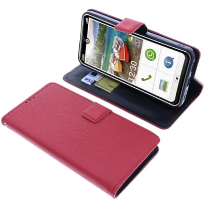 Abbildung von foto kontor Tasche kompatibel mit Emporia Smart 6 Schutzhülle rot Book Style Case Handy Schutz Hülle Buch Wallet Handyhülle Cover Klapphülle Ständer Handytasche