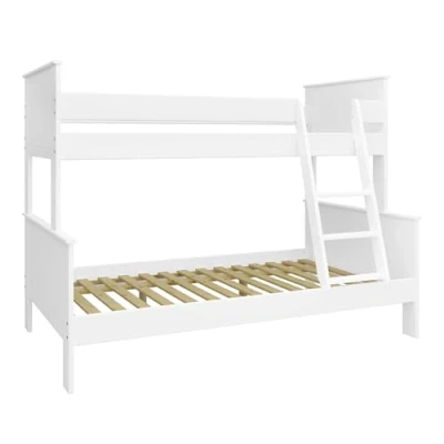 Abbildung von Hoppekids ALBA Familienbett, Doppelstöckig, MDF, 90/120 x 200 cm Liegefläche, inkl. Lattenrost, Weiß, 208 159 129 (B/H/T)