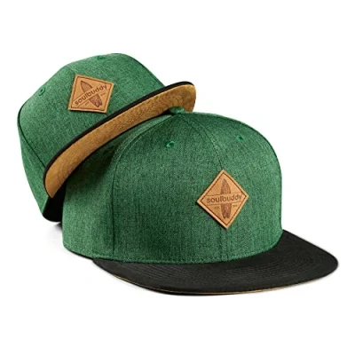 Abbildung von Soulbuddy Cap Herren Kinder 2er Set Familien Outfit Vatertagsgeschenk für Papa Geschenke zum Vatertag Geschenk Dunkelgrün One Size und Kids S