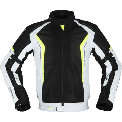 Abbildung von Modeka Khao Air Motorrad Textiljacke (Black/Grey/Neon,L)
