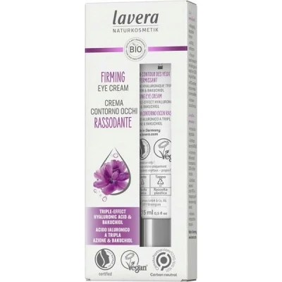 Abbildung von lavera Straffende Augencreme dreifach Hyaluronsäure und Bakuchiol Reduziert Augenfalten Green Lift Complex Naturkosmetik vegan Bio (1 x 15ml)