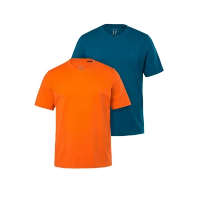 Abbildung von JP1880 2ER PACK Vausschnitt Halbarm Tshirt basic, Herren, Größe: 7XL, Clementine