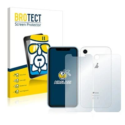 Abbildung von BROTECT Schutzglas für Apple iPhone XR (Display+Rückseite) Schutzfolie Panzer Folie Glas [Extrem Kratzfest 9H, Anti Fingerprint, Ultra Transparent]