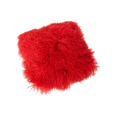 Abbildung von Reissner Lammfelle Tibet Lammfell Kissenbezug langflorig 40x40cm JAY13 Farbe hell rot