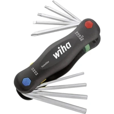 Abbildung von Wiha Schlitz, Kreuzschlitz Phillips, Innen Sechskant, TORX Winkelschraubendreher Set 9teilig SB351PG9X (25295)