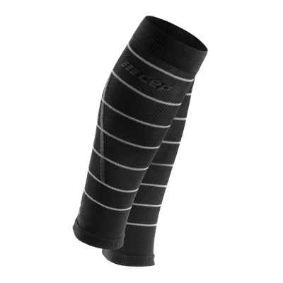 Abbildung von CEP THE RUN Compression Refelctive CALF Sleeves MADE IN Germany Beinwärmer, Größe: Small, Black