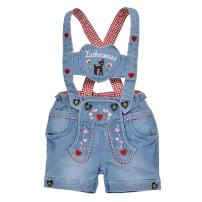 Abbildung von Bondi Latz Jeansshort &#039;Zuckermaus&#039;, Blue Denim 74 Tracht Baby Mädchen Artikel Nr.86997