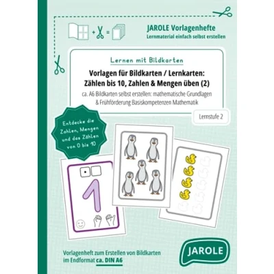 Abbildung von Vorlagen für Bildkarten / Lernkarten: Zählen bis 10, Zahlen &amp; Mengen üben 2 (Lernen mit Bildkarten): ca. A6 selbst erstellen: mathematische Grundlagen, Frühförderung Basiskompetenzen