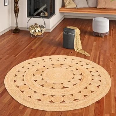 Abbildung von Sisalteppich Naturfaser Teppich Jute Salsa Trend Rund, Pergamon, Höhe: 8 mm