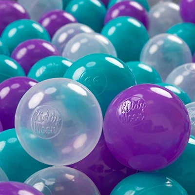 Abbildung von KiddyMoon 200 ∅ 7Cm Kinder Bälle Spielbälle Für Bällebad Baby Plastikbälle Made In EU, Türkis/Violett/Transparent