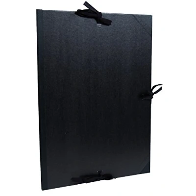 Abbildung von Clairefontaine 38815C Zeichenmappe mit Bändern, Innenklappen, Rücken 30 mm, innen: 50 x 70 cm, außen: 52 72 ideal zur Aufbewahrung Ihrer Werke, Schwarz, 1 Stück