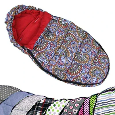 Abbildung von BAMBINIWELT Winterfusssack, Fußsack in Mumienform für Kinderwagen, Jogger, Buggy oder Schlitten, Fleece, universal,110cm (Ornamente bunt)