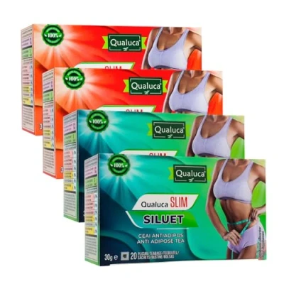 Abbildung von Qualuca, Silhouette &amp; Detox Komplex 30 Tage Tee 2x + 4er Set 80 Teebeutel