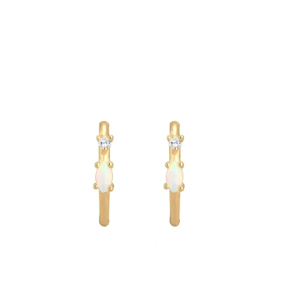 Abbildung von Elli Ohrringe Damen Creole Marquise Opal Zirkonia in 925 Sterling Silber