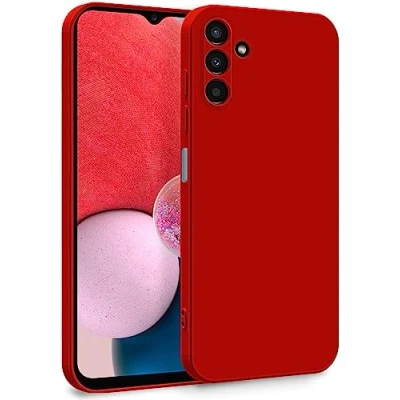 Abbildung von MyGadget Hülle für Samsung Galaxy A13 5G A04s Zweilagige Handyhülle mit Kameraschutz Cover Innenfutter &amp; Silikon außen Rot