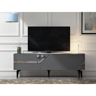 Abbildung von Hanah Home Stylish TV Stand, Anthracite &amp; Silver, 150 cm x 49 30 100% Melamine Coated Particle Board, 18 mm Thick Modern Design for Living Room