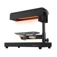 Abbildung von Cecotec Raclette Cheese&amp;Grill 6000 Schwarz. Leistung 600W, Grillfunktion, Edelstahl Finish, verstellbares Thermostat, 2 Holzspatel, antihaftbeschichteter oberer Grillrost